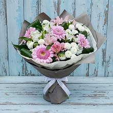 Букет цветов из:  Герберы, Альстромерии и Хризантемы в Домне