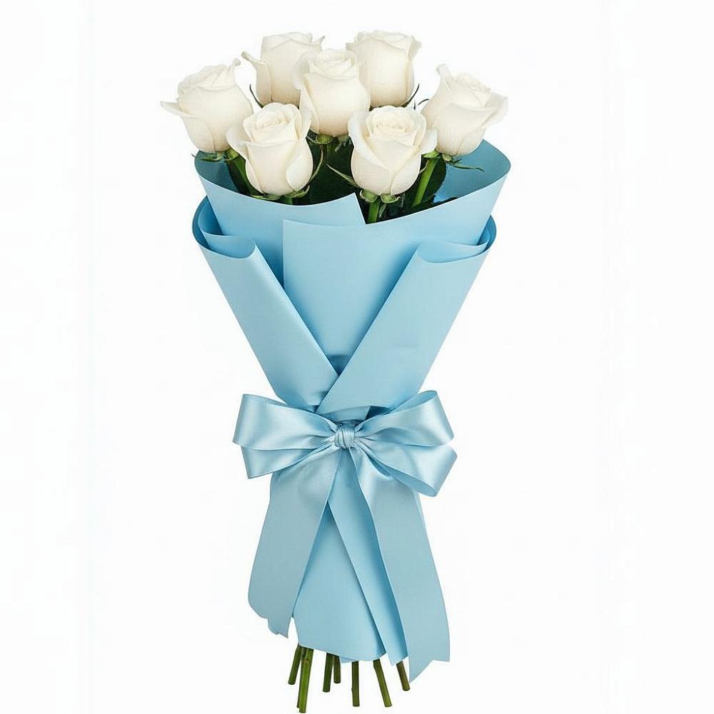Букет 7 белых роз Проуд в Домне