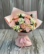 Букет цветов из:  Гвоздики, Розы и Хризантемы в Домне