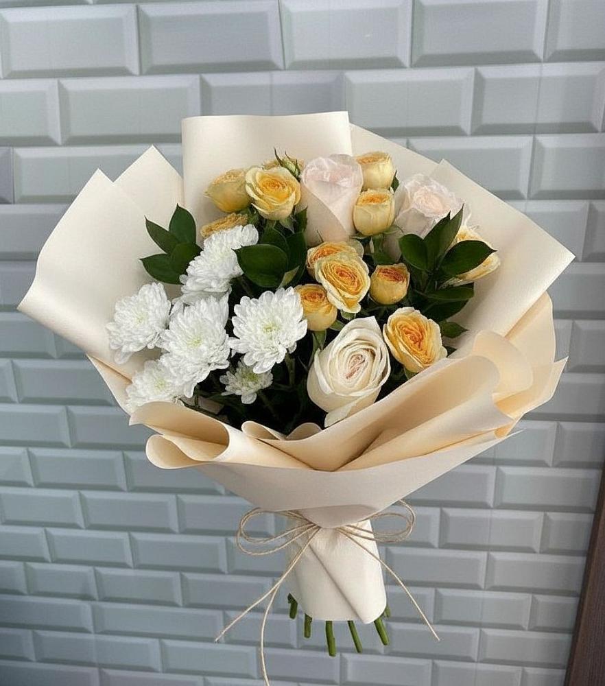 Букет цветов из: Розы и Хризантемы в Домне