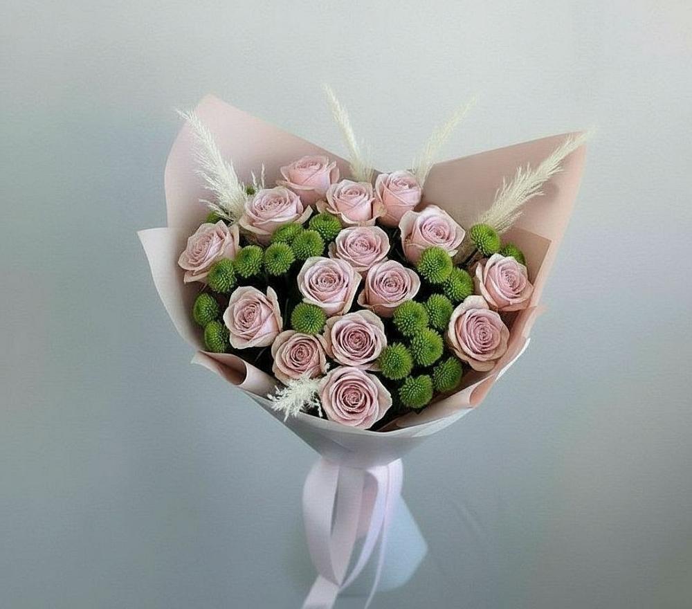 Букет цветов из: Розы и Хризантемы в Домне