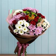 Букет цветов из:  Розы, Хризантемы и Альстромерии в Домне