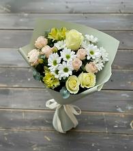 Букет цветов из:  Альстромерии, Розы и Хризантемы в Домне