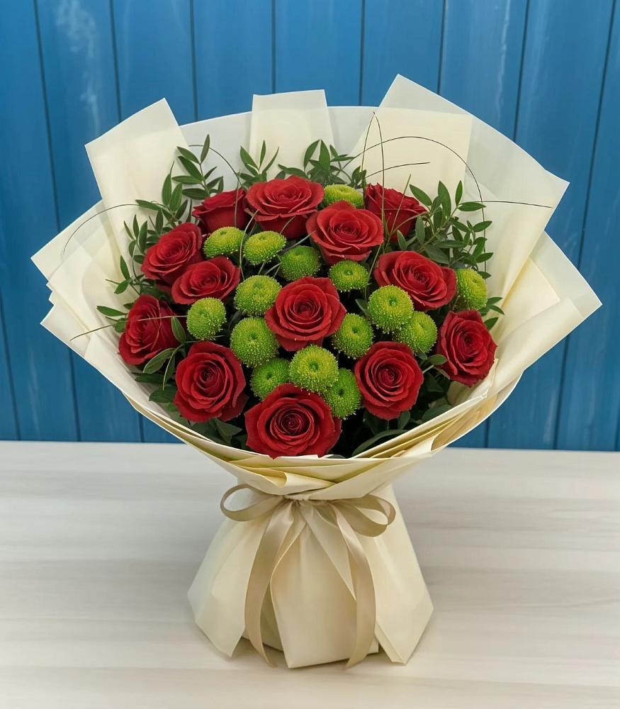 Букет цветов из: Розы и Хризантемы в Домне