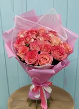 Букет 15 Розовых роз Равель в Домне